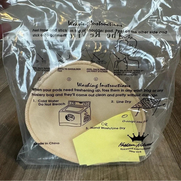 Kathleen Kirkwood Vintage "The Re Vivor" Shoulder Pads * New In Package * Nude - Picture 4 of 6